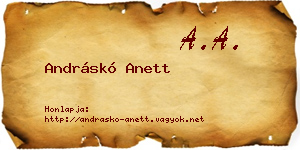 Andráskó Anett névjegykártya